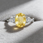 Exquisite Oval High‑Carbon Diamond Ring in Platinum Plating