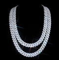 9.5mm Curved Clasp Baguette Prong Cuban Chain