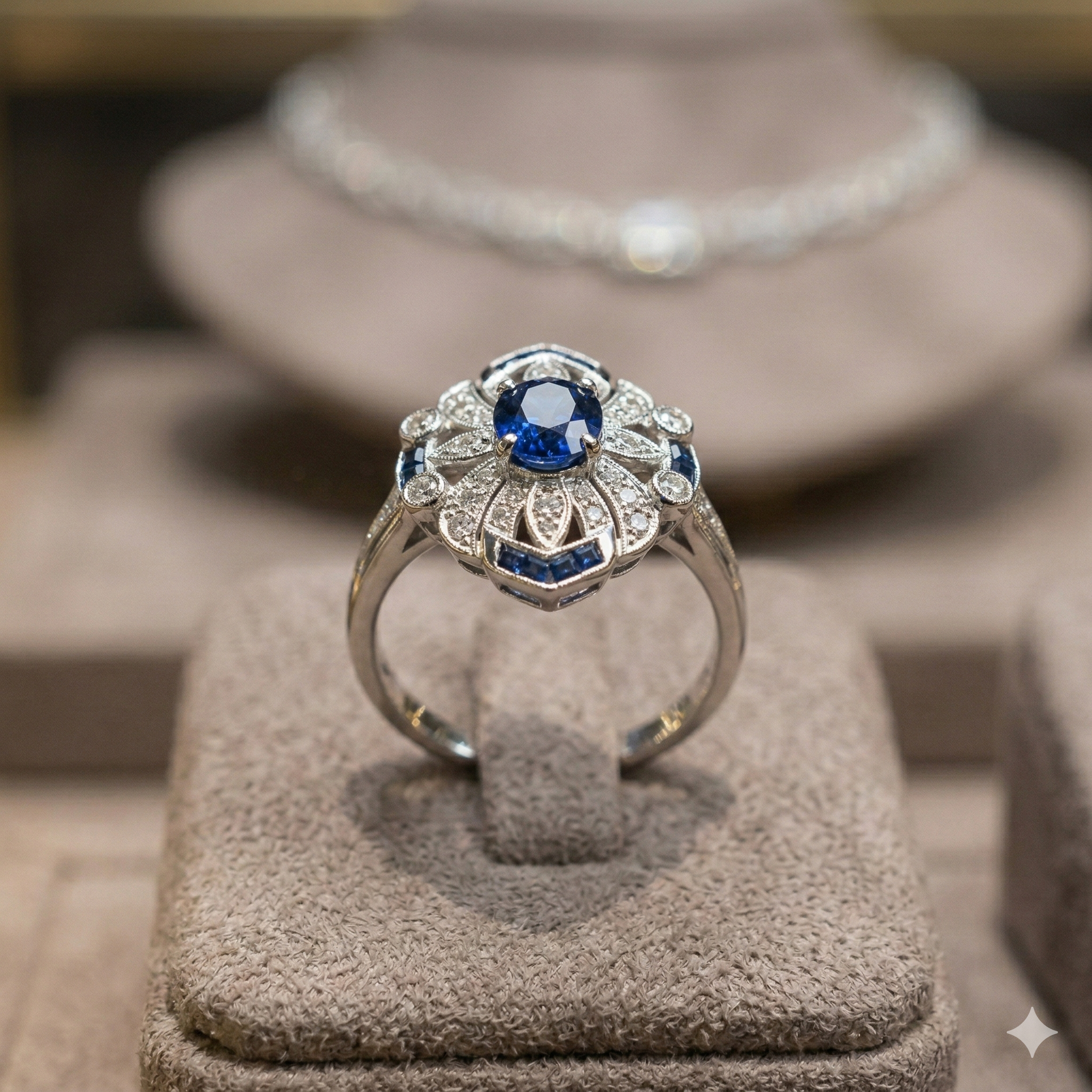 Vintage Azure Statement Ring