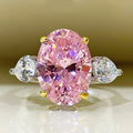 Exquisite Oval High‑Carbon Diamond Ring in Platinum Plating