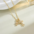 Double Cross Pendant Necklace